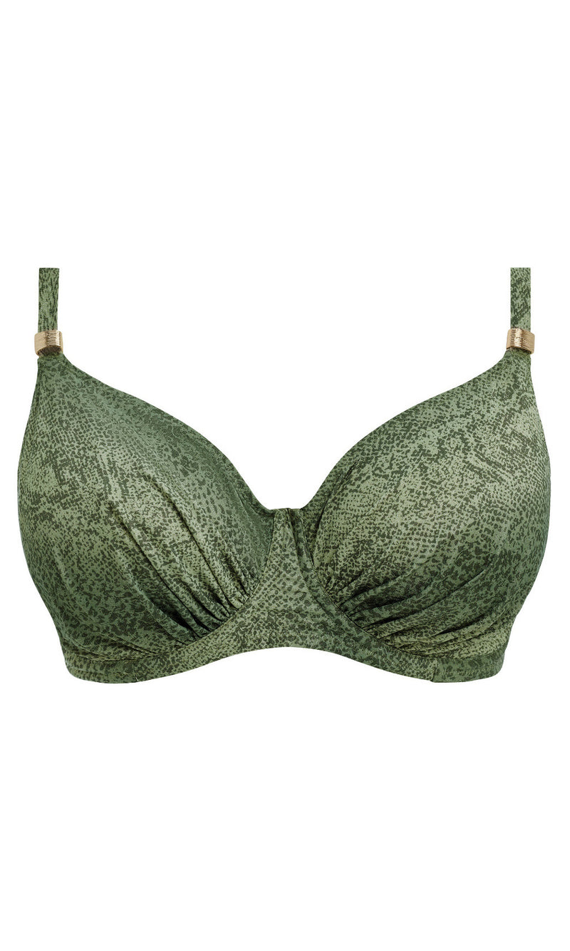 Maya Bay Peridot UW Gathered Full Cup Bikini Top, Special Order D Cup to H Cup