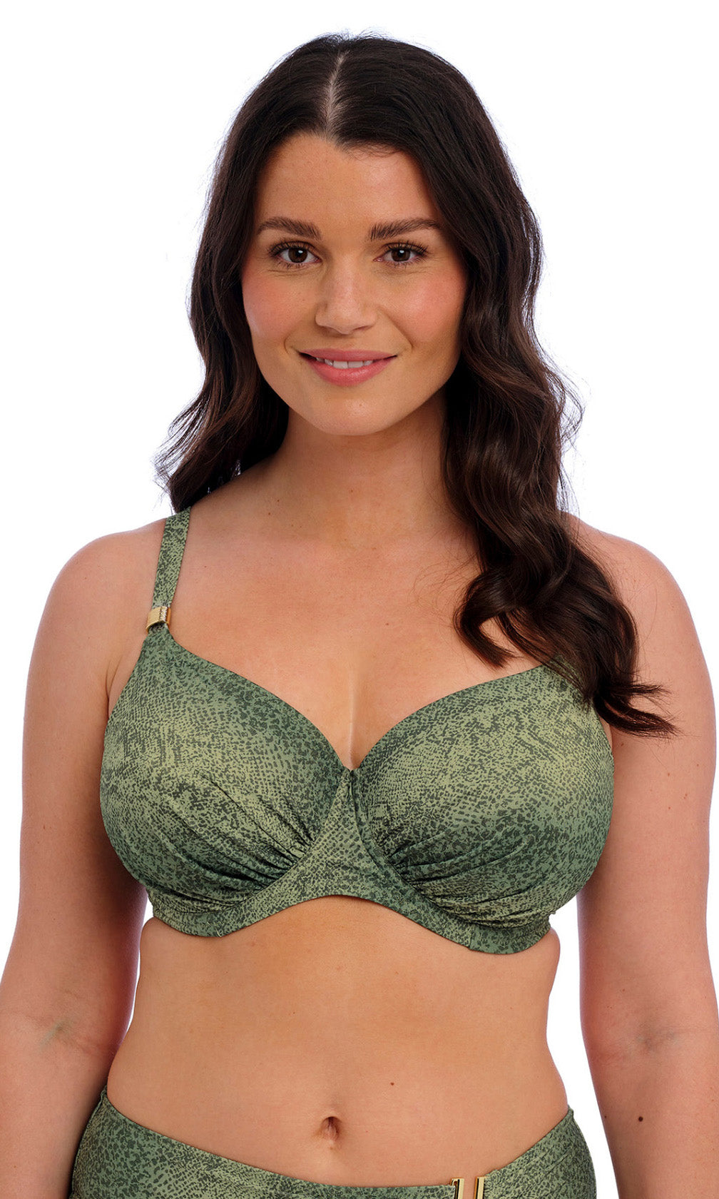 Maya Bay Peridot UW Gathered Full Cup Bikini Top, Special Order D Cup to H Cup