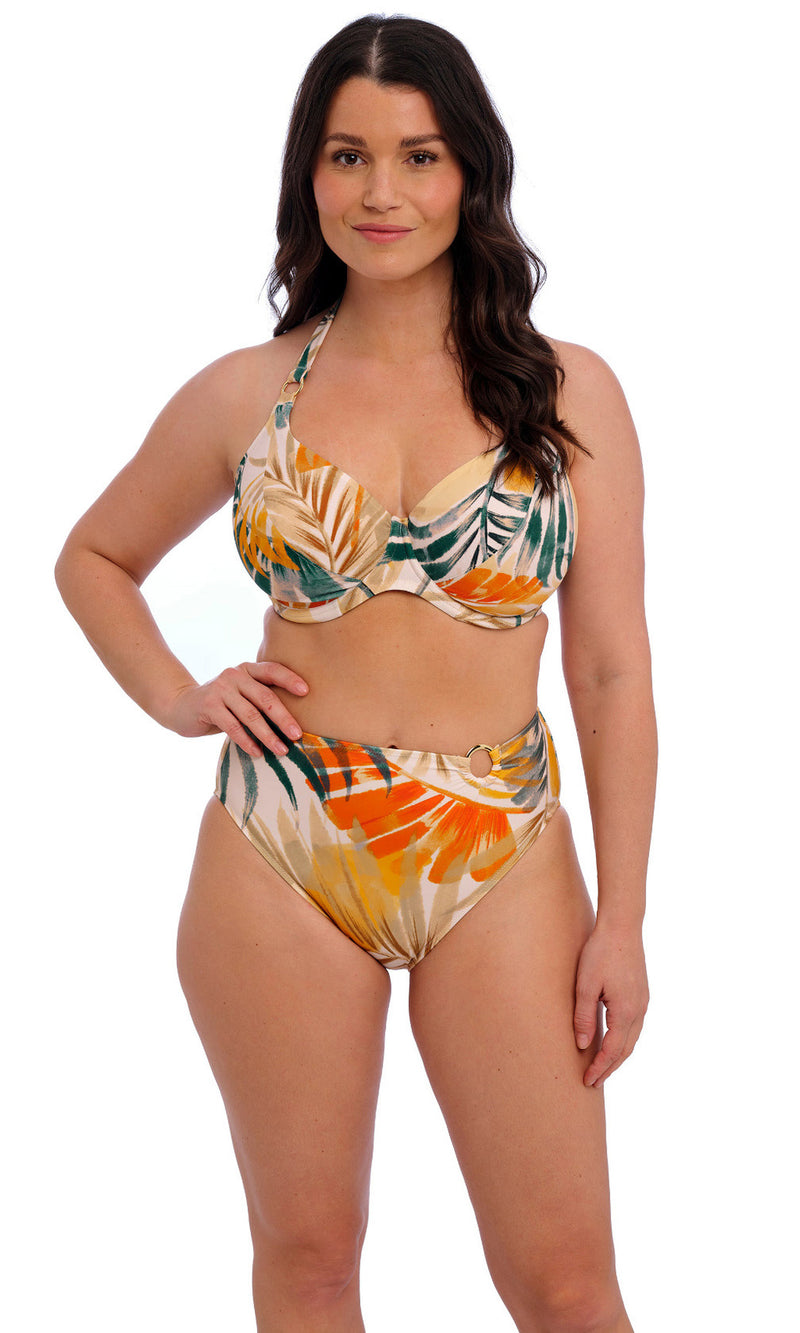Maya Bay Warm Sunset UW Halter Bikini Top, Special Order D Cup to H Cup