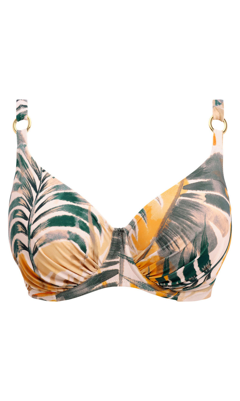 Maya Bay Warm Sunset UW Gathered Full Cup Bikini Top, Special Order D Cup to H Cup