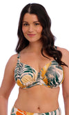 Maya Bay Warm Sunset UW Gathered Full Cup Bikini Top, Special Order D Cup to H Cup