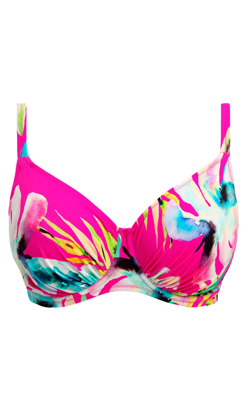 Carabelita Peony UW Gathered Full Cup Bikini Top, Special Order D Cup to J Cup