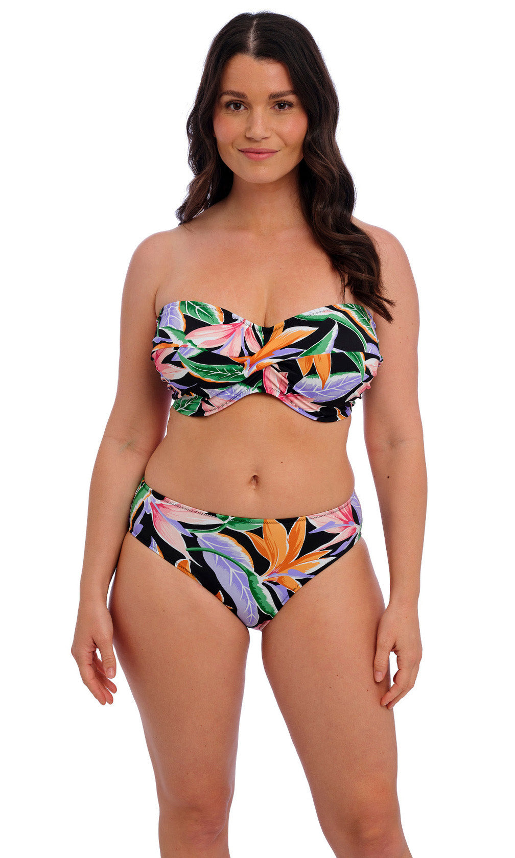 Mykonos Cove Black UW Twist Bandeau Bikini Top, Special Order D Cup to G Cup