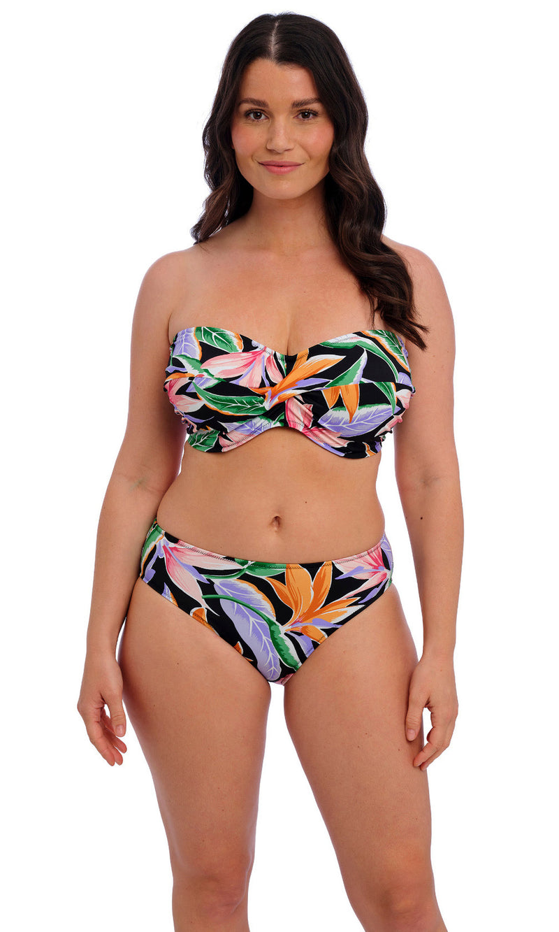 Mykonos Cove Black UW Twist Bandeau Bikini Top, Special Order D Cup to G Cup