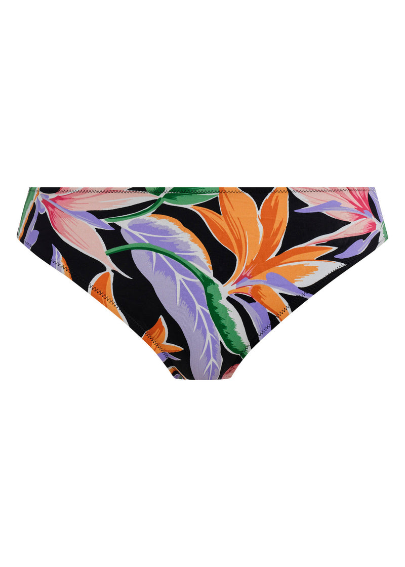 Mykonos Cove Black Mid Rise Bikini Brief, Special Order XS - 2XL