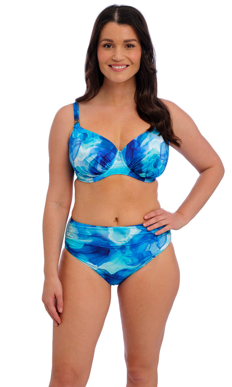 Saunton Sands Dazzling Blue UW Gathered Full Cup Bikini Top