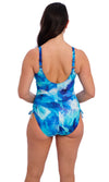Saunton Sands Dazzling Blue UW Twist Front Swimsuit With Adjustable Leg, Special Order D Cup to H Cup