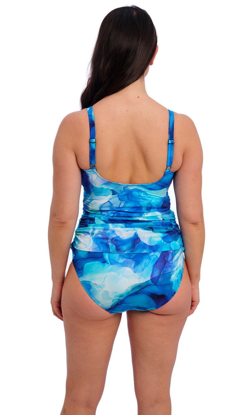 Saunton Sands Dazzling Blue UW Twist Front Tankini, Special Order D Cup to H Cup
