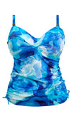 Saunton Sands Dazzling Blue UW Twist Front Tankini, Special Order D Cup to H Cup