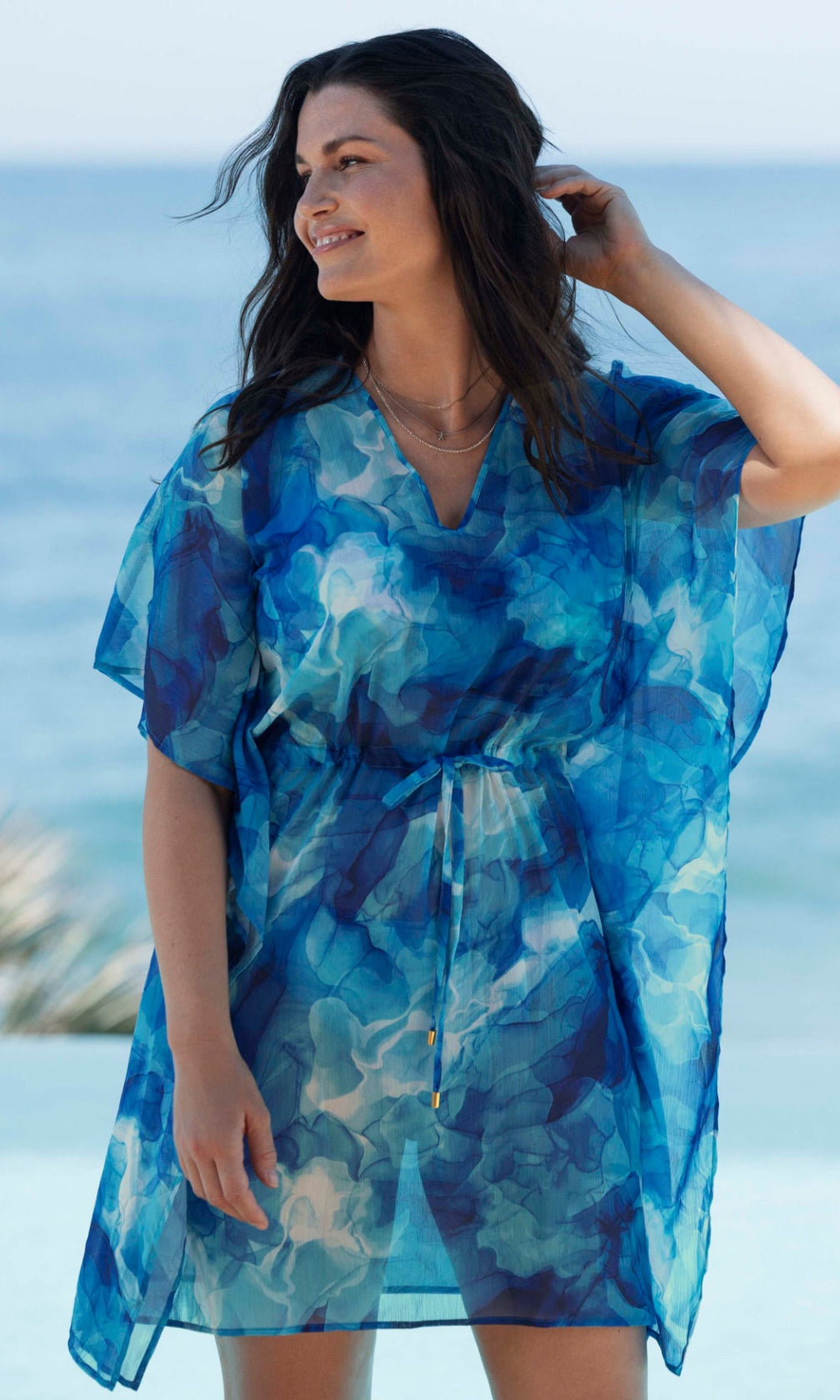 Saunton Sands Dazzling Blue Kaftan, Special Order S - XL