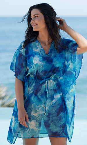 Saunton Sands Dazzling Blue Kaftan, Special Order S - XL