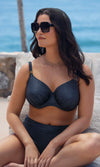 Paros Coast Midnight Sparkle UW Gathered Full Cup Bikini Top, Special Order D Cup to H Cup