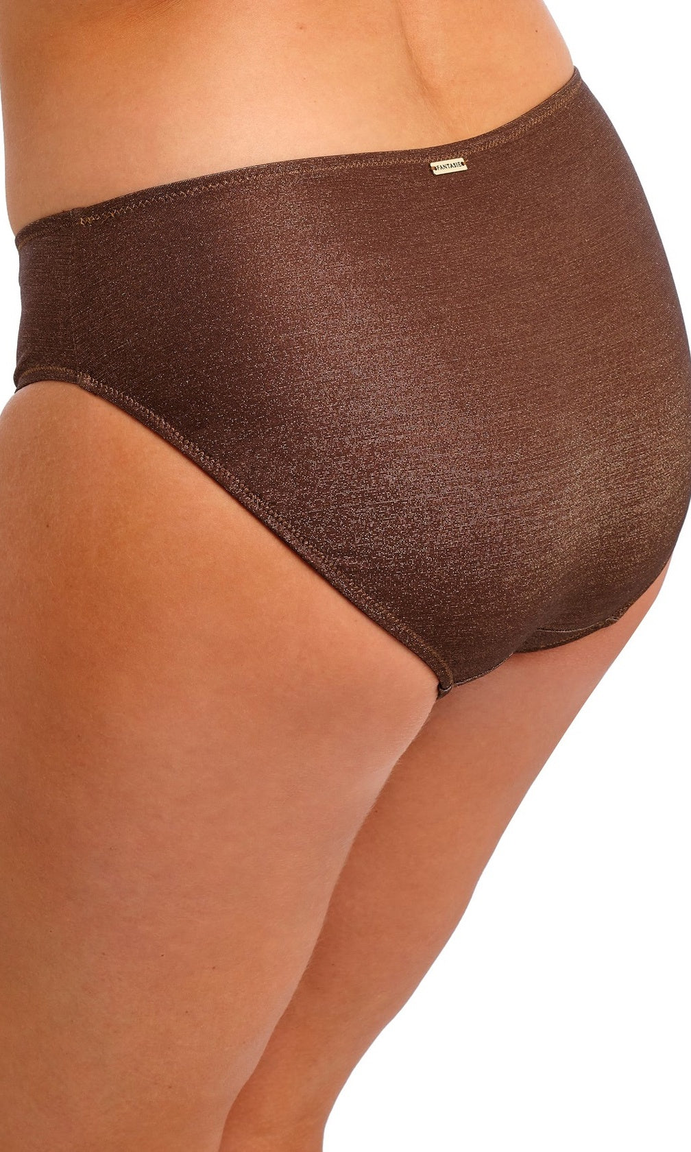 Sabana Chestnut Sparkle Mid Rise Bikini Brief, Special Order XS - 2XL