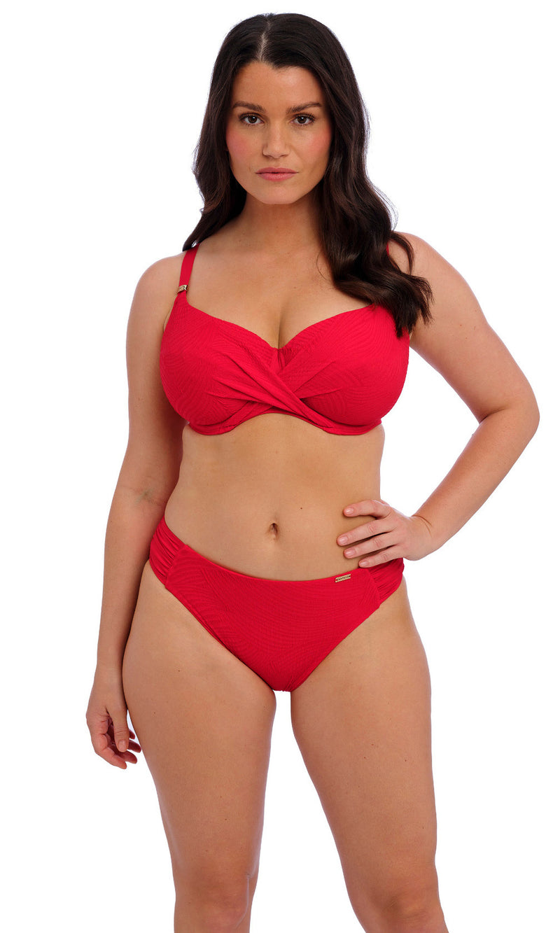 Ottawa Radiant Red UW Wrap Front Full Cup Bikini Top, Special Order D Cup to H Cup