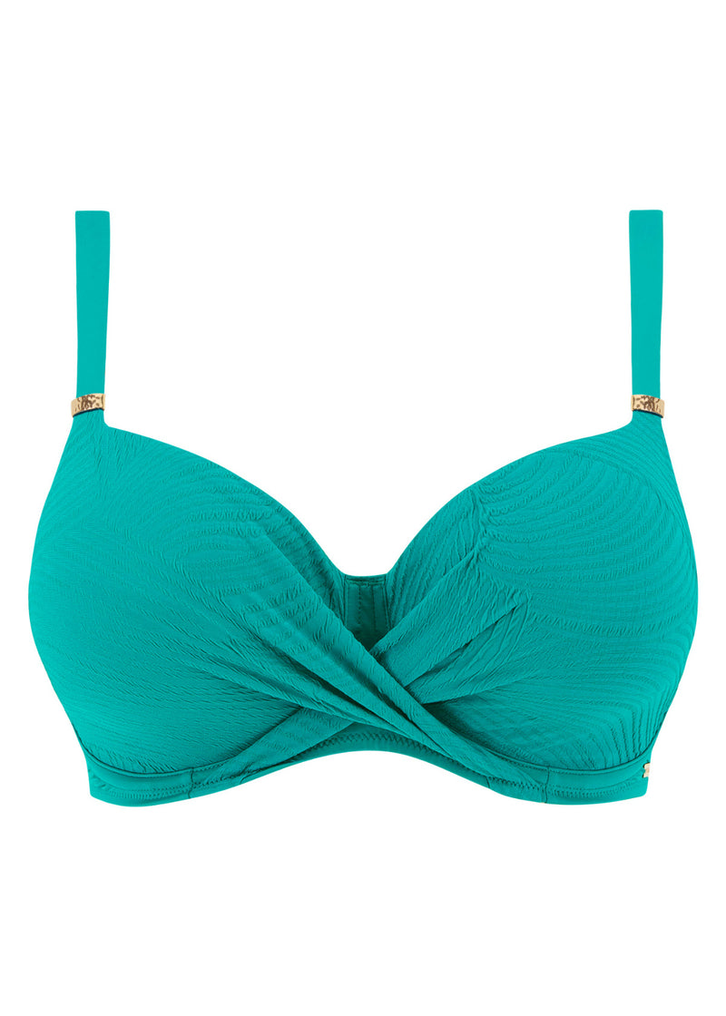 Ottawa Bright Jade UW Wrap Front Full Cup Bikini Top, Special Order D Cup to H Cup
