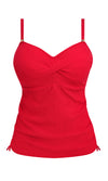 Ottawa Radiant Red UW Twist Front Tankini, Special Order D Cup to G Cup