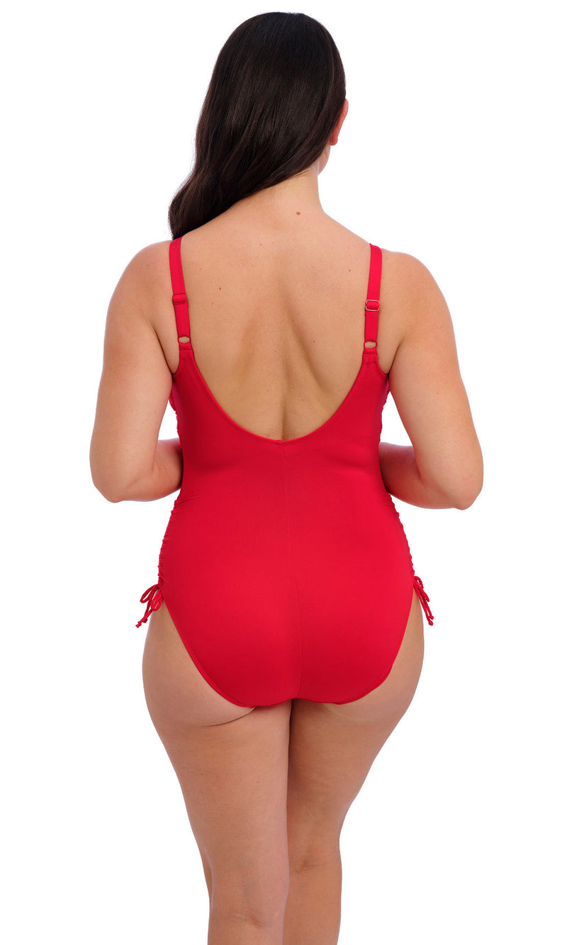 Ottawa Radiant Red UW Twist Front Swimsuit With Adjustable Leg, Special Order D Cup to GG Cup