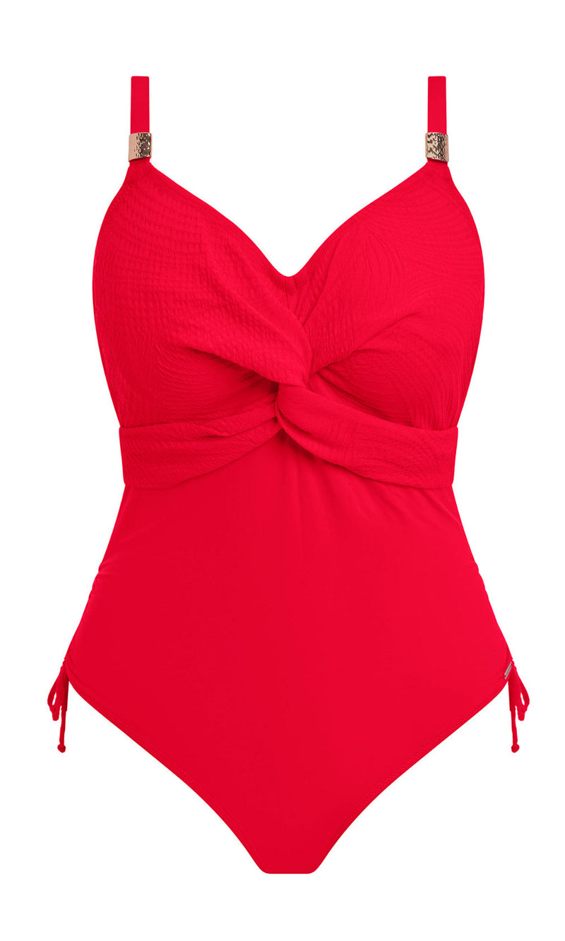 Ottawa Radiant Red UW Twist Front Swimsuit With Adjustable Leg, Special Order D Cup to GG Cup