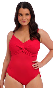 Ottawa Radiant Red UW Twist Front Swimsuit With Adjustable Leg, Special Order D Cup to GG Cup