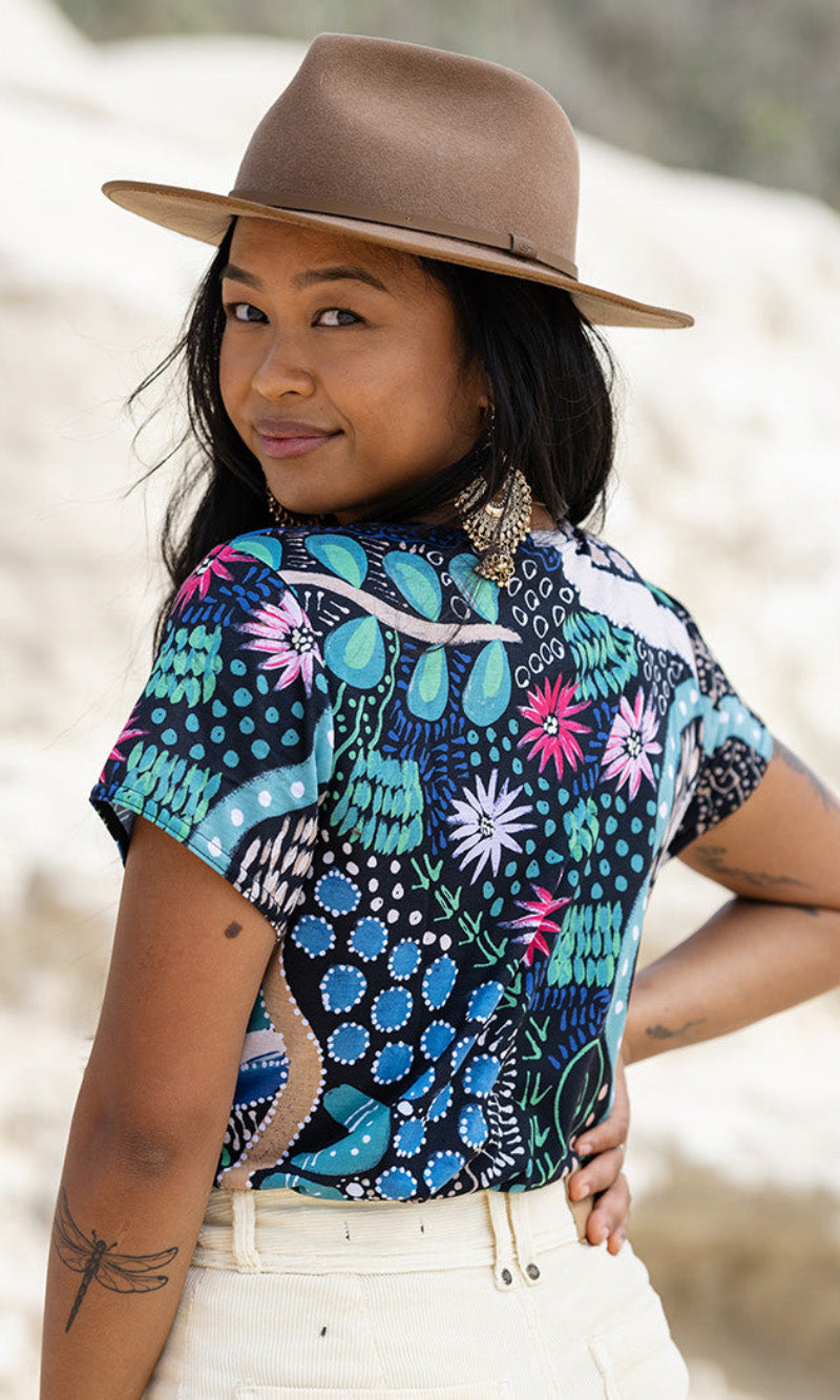 Aboriginal Art Fashion Top By the Waterhole