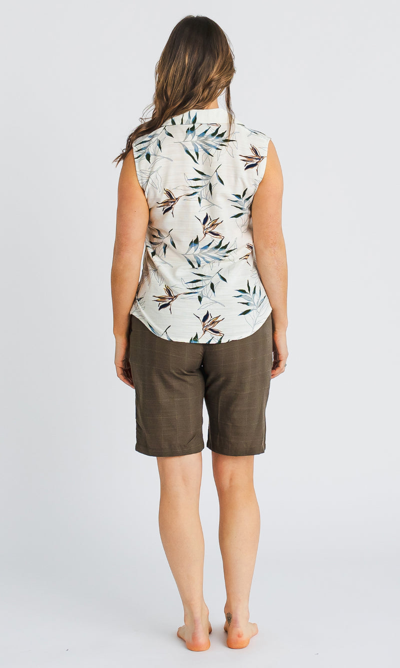 Bamboo Ladies Shirt Sleeveless Print, More Prints