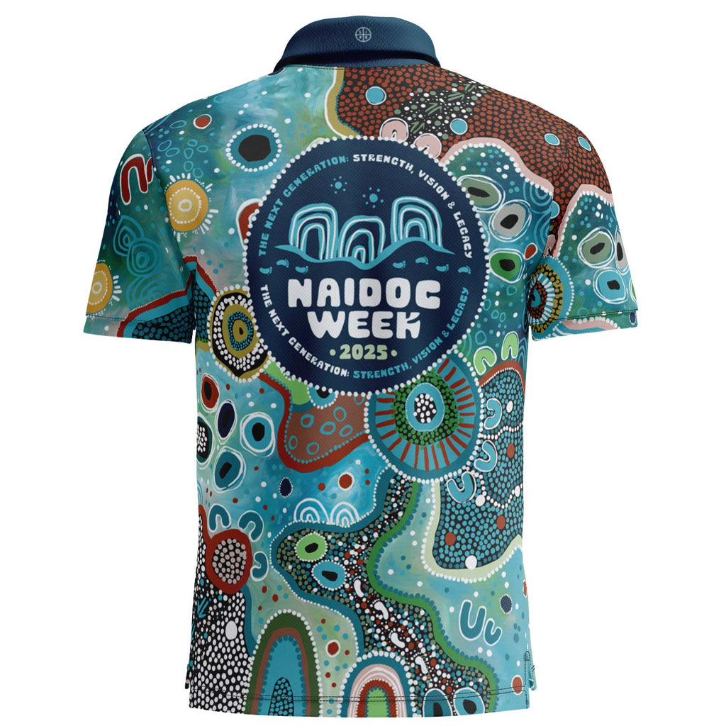 NAIDOC 2025 Aboriginal Art Fitted Polo Our Voices, Their Legacy (Edition 1)