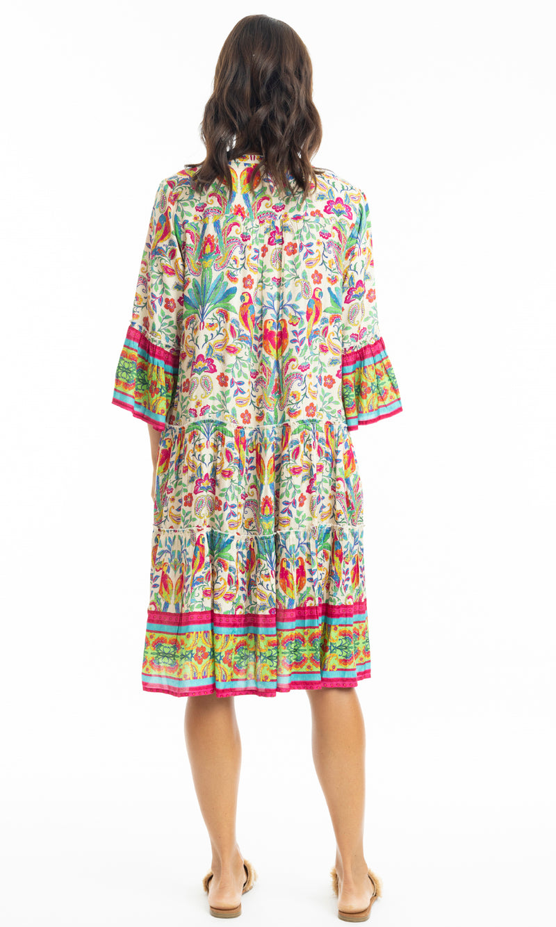 Rayon Dress Layers with Frill Sleeve Fleur