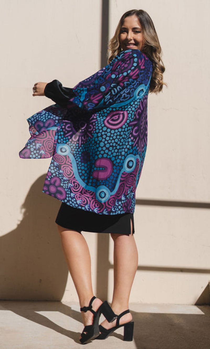 Aboriginal Art Chiffon Shawl Flourish