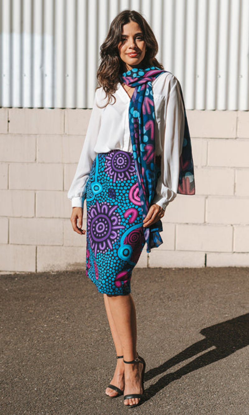 Aboriginal Art Scarf Flourish