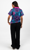 Aboriginal Art Ladies Fitted Polo Flourish