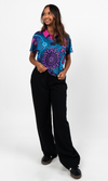 Aboriginal Art Ladies Fitted Polo Flourish