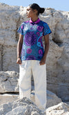Aboriginal Art Ladies Fitted Polo Flourish
