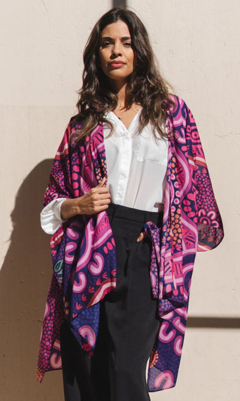 Aboriginal Art Chiffon Shawl Forage
