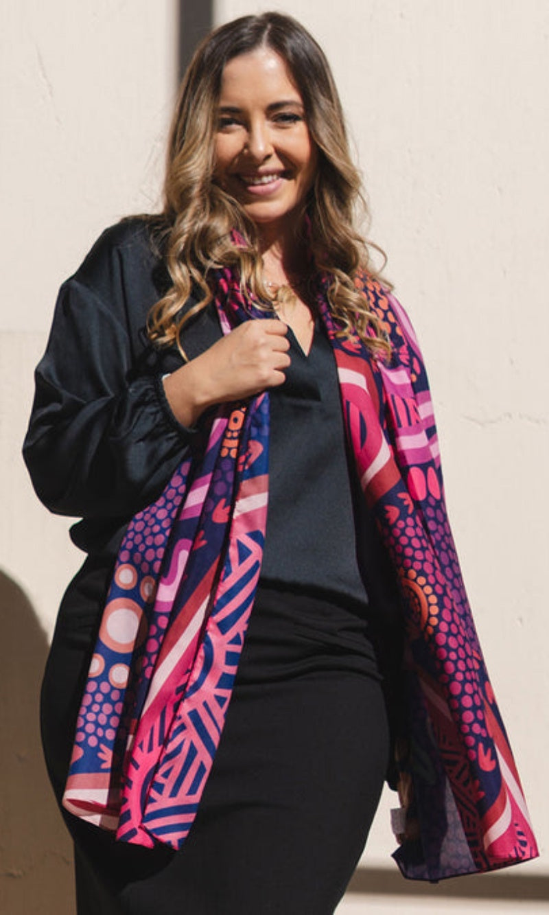 Aboriginal Art Scarf Forage