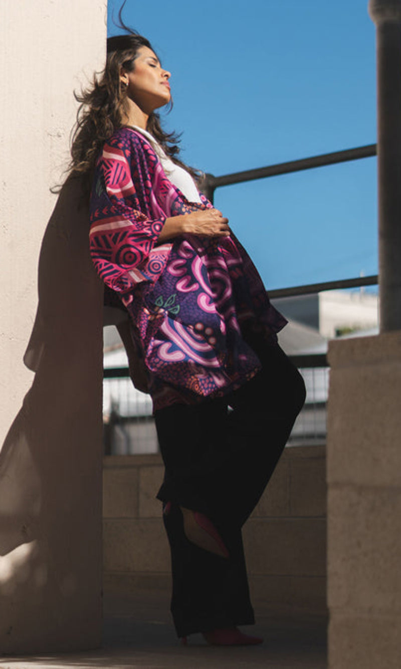 Aboriginal Art Chiffon Shawl Forage