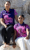 Aboriginal Art Ladies Fitted Polo Forage Essence