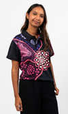 Aboriginal Art Ladies Fitted Polo Friendship Essence