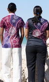 Aboriginal Art Ladies Fitted Polo Friendship Essence