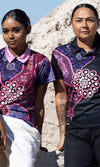 Aboriginal Art Ladies Fitted Polo Friendship Essence