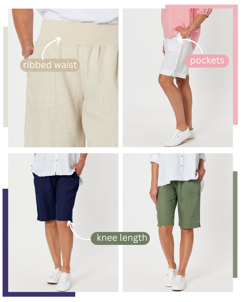 Linen Short Jersey Waist Thyme