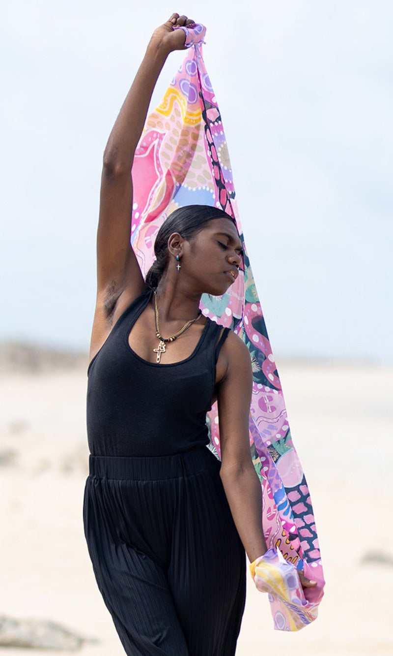 Aboriginal Art Scarf Guiding Light