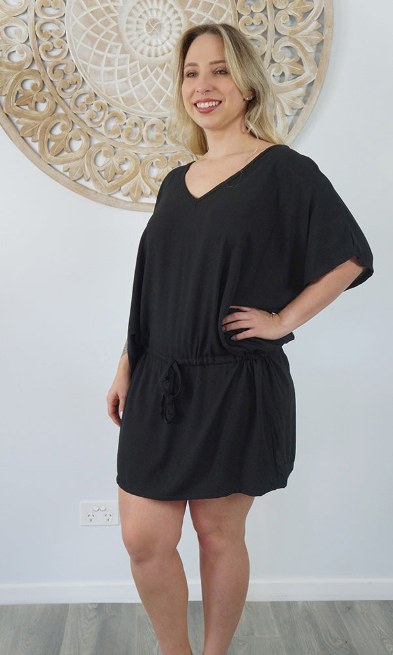 Rayon Dress Harbour Plain Black