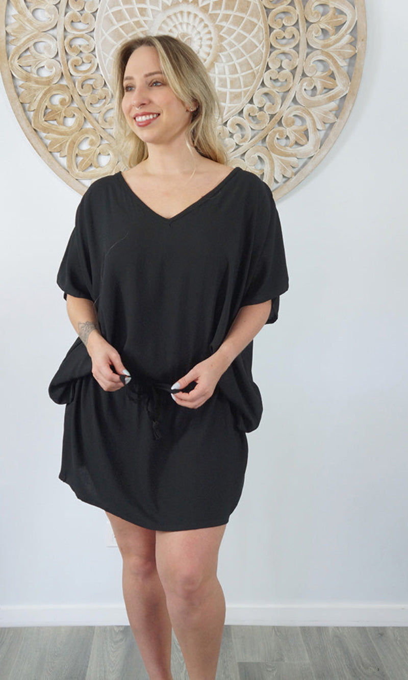 Rayon Dress Harbour Plain Black