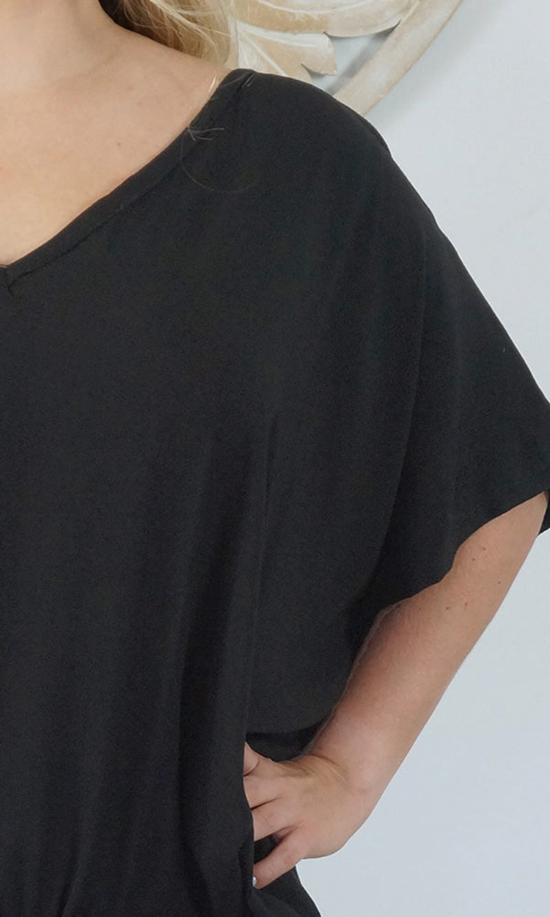 Rayon Dress Harbour Plain Black