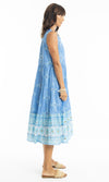 Cotton Dress Boho Sleeveless Heidi Blue