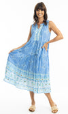 Cotton Dress Boho Sleeveless Heidi Blue