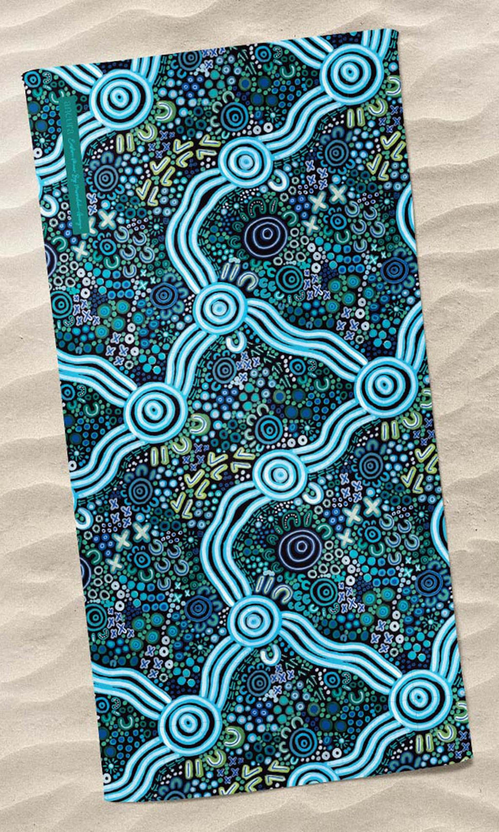 Aboriginal Art Beach Towel Hopkins River