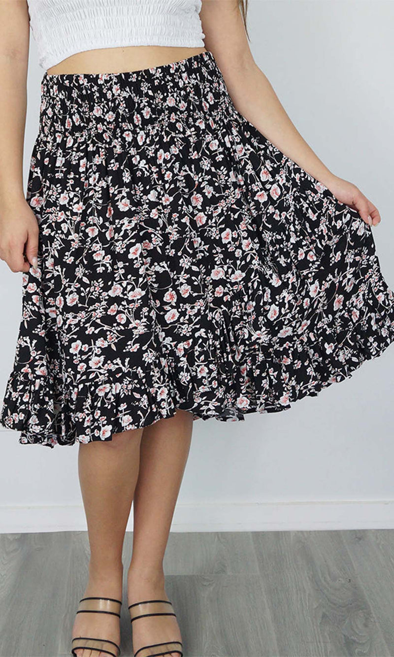 Rayon Skirt Ibiza Springflower, More Colours