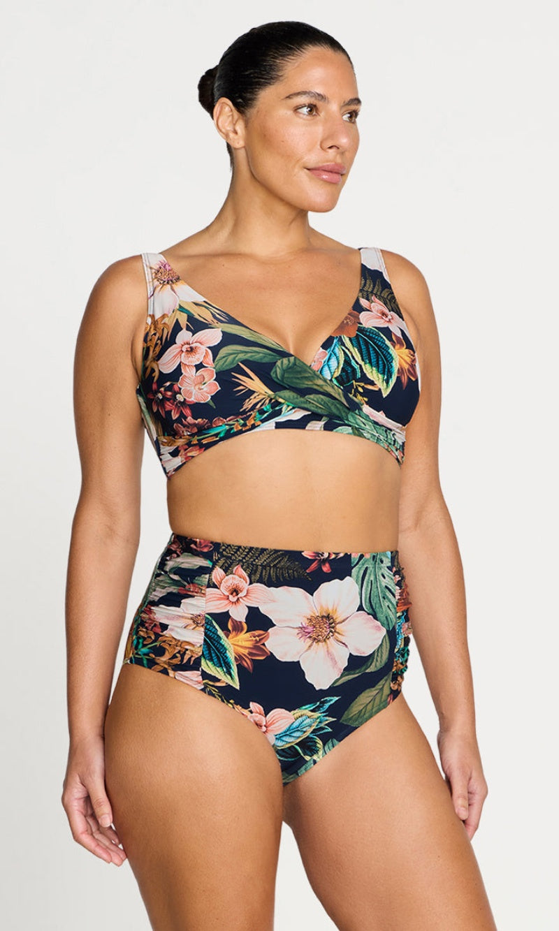 Into The Saltu Navy Delacroix Multi Cup Bikini Top, Fits D Cup to G Cup