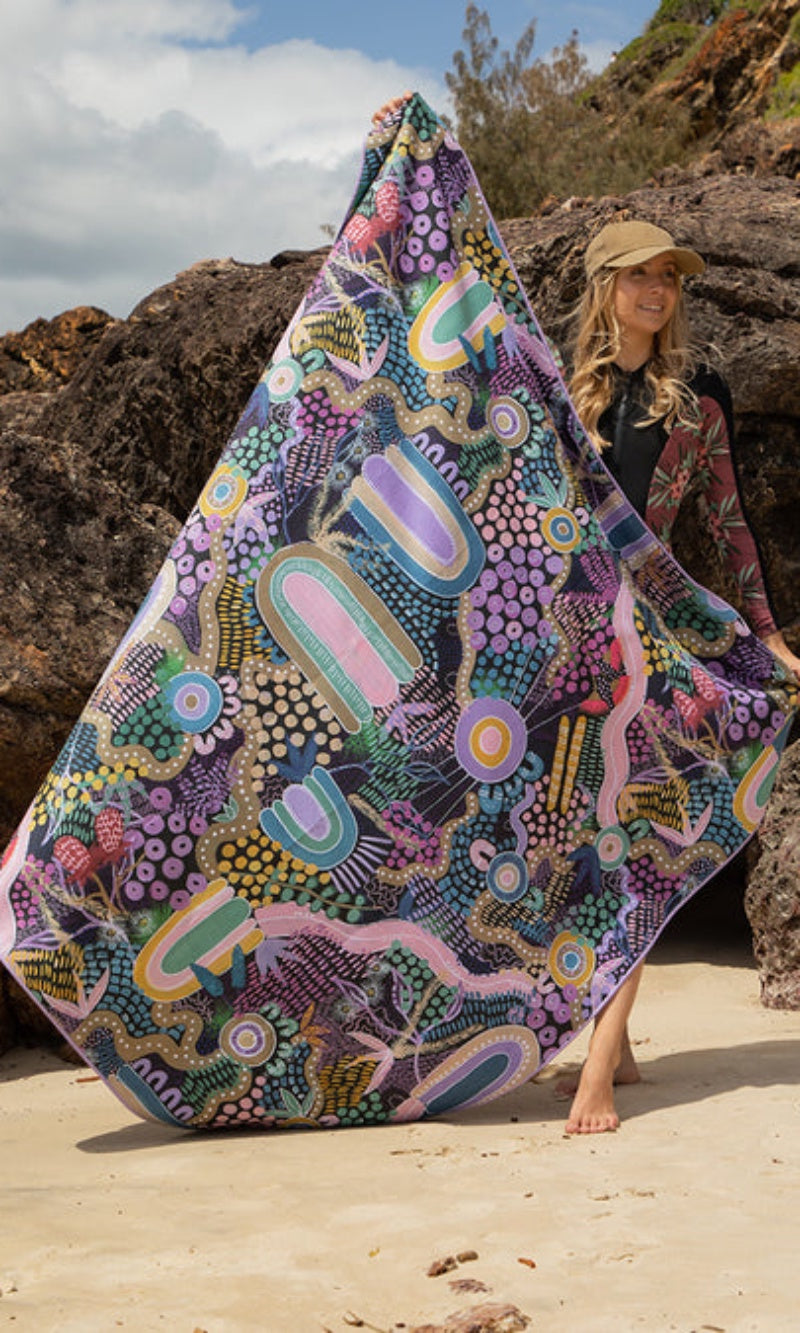 Aboriginal Art Beach Towel Sand Free Invisible String